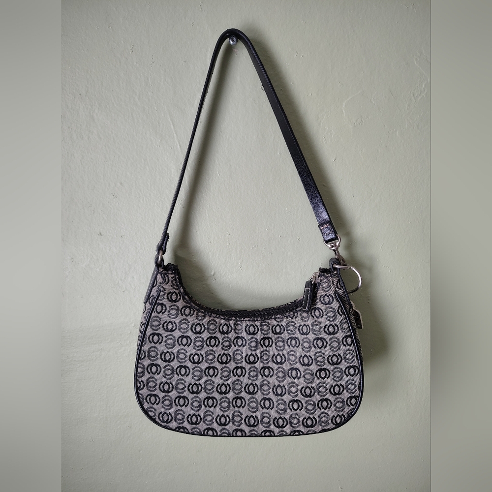 Minicci Hobo-style Patterned Canvas Logo Print Shoulder Bag - Picture 6 of 16